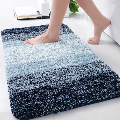 Arotive Microfiber Bathroom Rugs, Shaggy Soft and Absorbent Bath Rug, Non-Slip, Thick Plush Machine Washable Dry Bath Mats for Bathroom, Tub and Shower, 30x20, Dark Blue, Rectangular