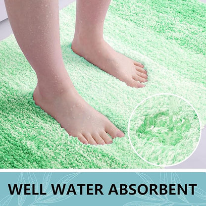 Arotive Microfiber Bathroom Rugs, Shaggy Soft and Absorbent Bath Rug, Non-Slip, Thick Plush Machine Washable Dry Bath Mats for Bathroom, Tub and Shower, 30x20, Green, Rectangular