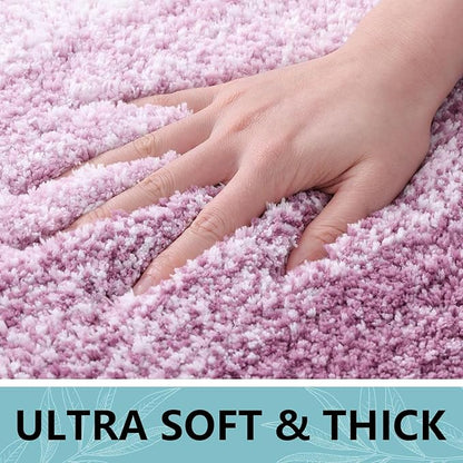 Arotive Microfiber Bathroom Rugs, Shaggy Soft and Absorbent Bath Rug, Non-Slip, Thick Plush Machine Washable Dry Bath Mats for Bathroom, Tub and Shower, 30x20, Purple, Rectangular