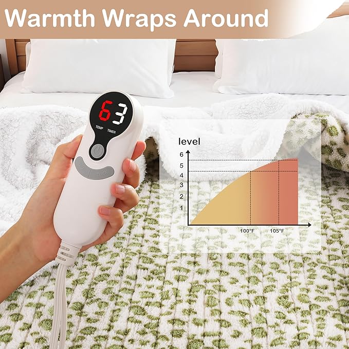 Electric Heated Blanket Full Size 72"×84"