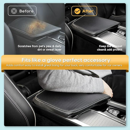LFOTPP Central Console Armrest Box Cover Fit for Volov 2021 2022 2023 2024 2025 2026 XC60 S60 SPA Cover Car Armrest Cover Auto Center Console Pad (XC60 S60 Carbon Fiber)