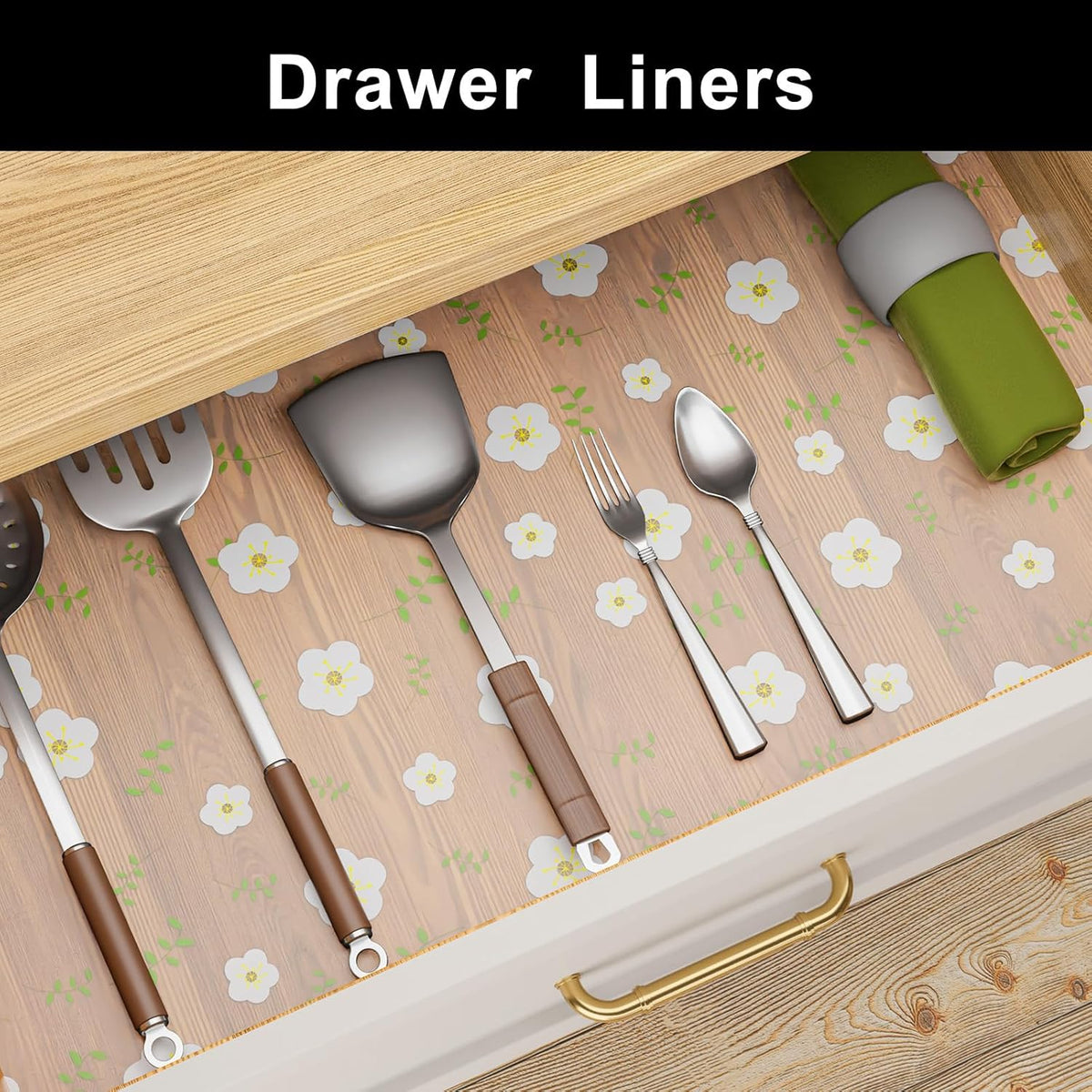 Cooyes Shelf Liner – Premium Non-Adhesive Cabinet & Drawer Liner for Kitchen – Waterproof Shelf Paper with Modern Pattern – Durable EVA Cabinet Mat – Easy to Cut （11.8" W x 236" L）
