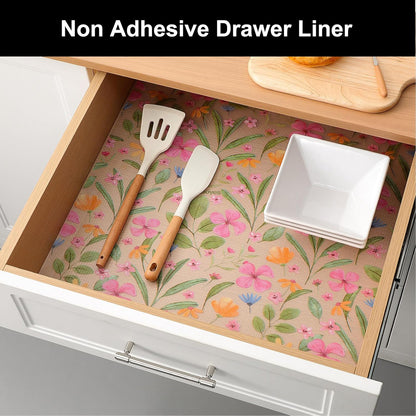 Cooyes Shelf Liner – Premium Non-Adhesive Cabinet & Drawer Liner for Kitchen – Waterproof Shelf Paper with Modern Pattern – Durable EVA Cabinet Mat – Easy to Cut （23.6" W x 118" L）
