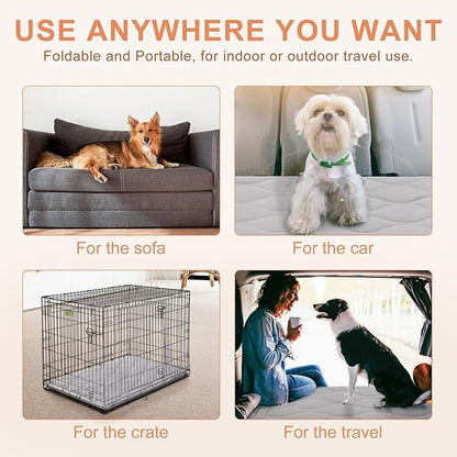 BEAUTYZOO Dog Crate Pad for Medium Dogs, Washable & Detachable Kennel Mat, Anti-Slip Soft Fluffy Puppy Bed for Crate, Cage, and Car Travel, Cozy Sleeping Mattress, 30x20 Inches, Gray