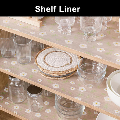 Cooyes Shelf Liner – Premium Non-Adhesive Cabinet & Drawer Liner for Kitchen – Waterproof Shelf Paper with Modern Pattern – Durable EVA Cabinet Mat – Easy to Cut （23.6" W x 236" L）