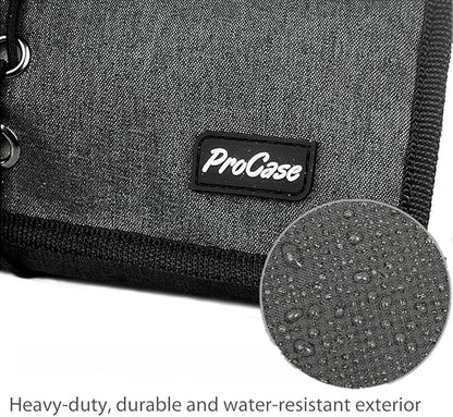 ProCase Electronic Organizer Cord Pouch, Travel Cable Charger Phone Accessories Bag Organizer Roll up Tech Carrying Case for USB Cables SD Memory Cards Earphone Flash Hard Drive –Black