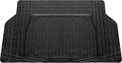 FH Group Automotive Floor Mats - Heavy-Duty Rubber, All Weather Protection Universal Fit Full Set Floor Mats and Cargo Mat, Climaproof, Semi Custom Trimmable for Most Cars, Sedan, SUV, Truck, Black