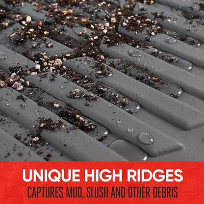 Motor Trend FlexTough™ Deep Dish Contours Rubber Car Floor Mats with Trunk Mat Cargo Liner, Front & Rear Combo Set fits Most Car SUV Van Coupe Sedan, Heavy Duty All Weather Trim to Fit