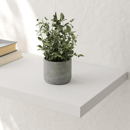 Wall Shelf Set of 1, White Floating Shelves 36 in W x 10 in D x 1 in H, Wooden Floating Wall Shelf with Invisible Brackets for Living Room/Bedroom/Bathroom/Kitchen Storage and Decor