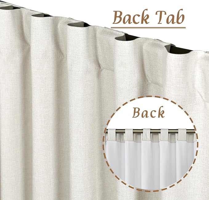LAMIT Linen 100% Blackout Window Curtains