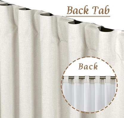 LAMIT Linen 100% Blackout Window Curtains