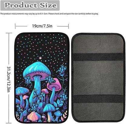 UNICEU Polka Dot Mushroom Car Accessories Car Center Console Armrest Cover Auto Interior Decor Neoprene Armrest Box Protector Cover Pad, Universal