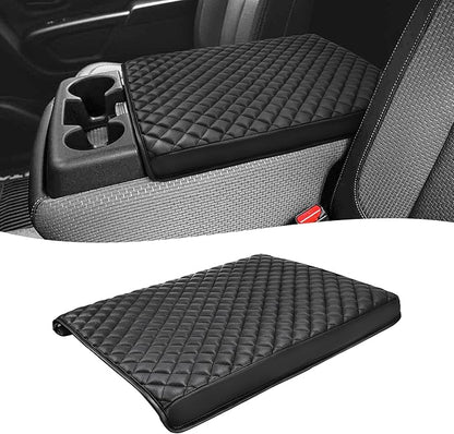 KBH Center Console Armrest Cover for Nissan Titan 2004-2024, Middle Console Lid Protector Pad Accessories, Vinyl Leather, Anti-Scratch, Black (Fits Jump Seat Console Only)
