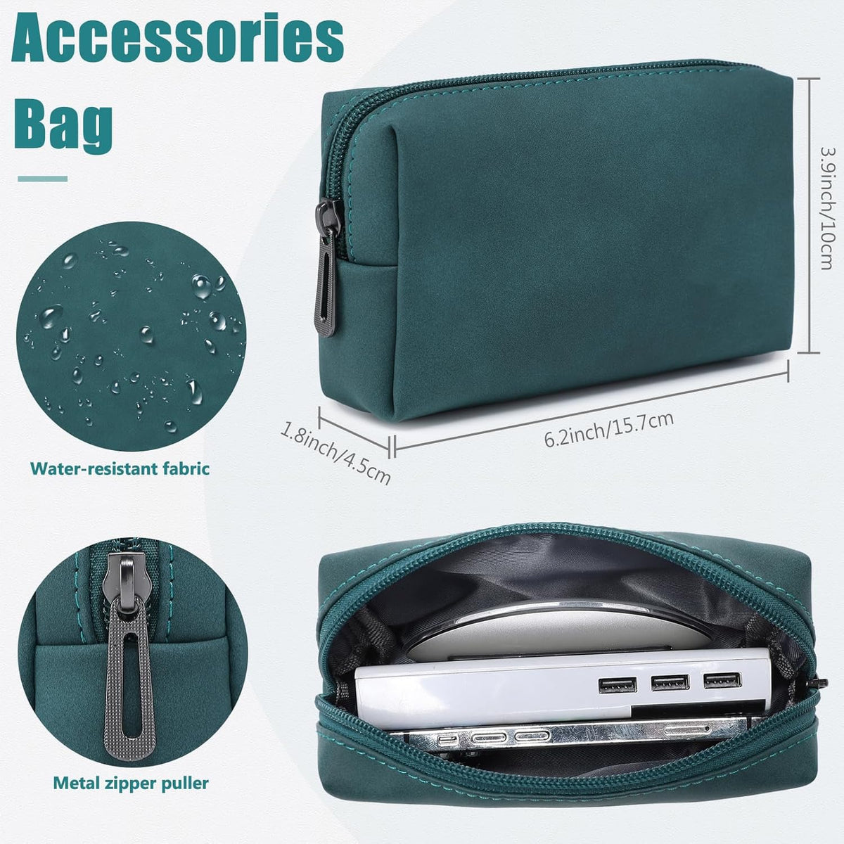 HYZUO 15 Inch Laptop Sleeve Case with Stand for MacBook Air 15 M4 A3241 M3 A3114 M2 A2941 2025-2023, 15" Surface Laptop 7/6/5/4, MacBook Pro 15 A1990 A1707 2019-2016, with Pouch, Dark Green