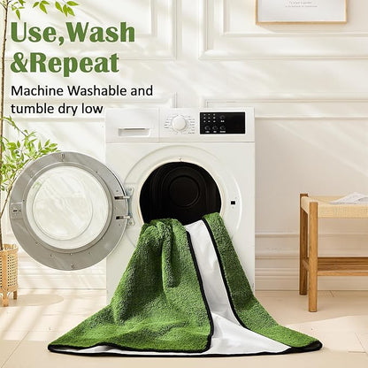 Qeils Reusable Dog Pee Pads, 2 Pack Super Absorbent & Leakproof Washable Puppy Pads with Soft Green Top Layer, for Potty Training, Crates, Couch, Car Seats & Pet Beds, 36"x 36"