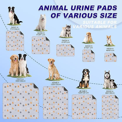 WanpeeGoo Washable Pee Pads for Dogs, 2 Pack Absorbent Reusable Training Dog Pads Pet Puppy Pads, Non-Slip Potty Pads for Whelping, Playpen, Crate, Bed, Orange, 32"x52"