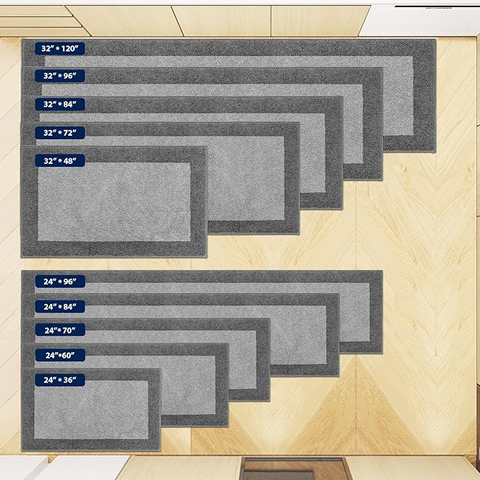 DOMUSTEX Machine Washable Kitchen Rug 24" x 70", Non Slip Kitchen Mat for Floor, Absorbent Entrance Runner Rug for Bedroom, Hallway, Bathroom, Door (Roll Packing)