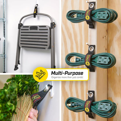 Heavy-Duty Wrap-It Storage Straps, 7-inch (6 Pack) - Hook and Loop Tool Cord Organizer, Extension Cord Hanger, Kitchen Cord Keeper, Cable Straps for Cords, Hoses, Rope, RV, and Garage Organization