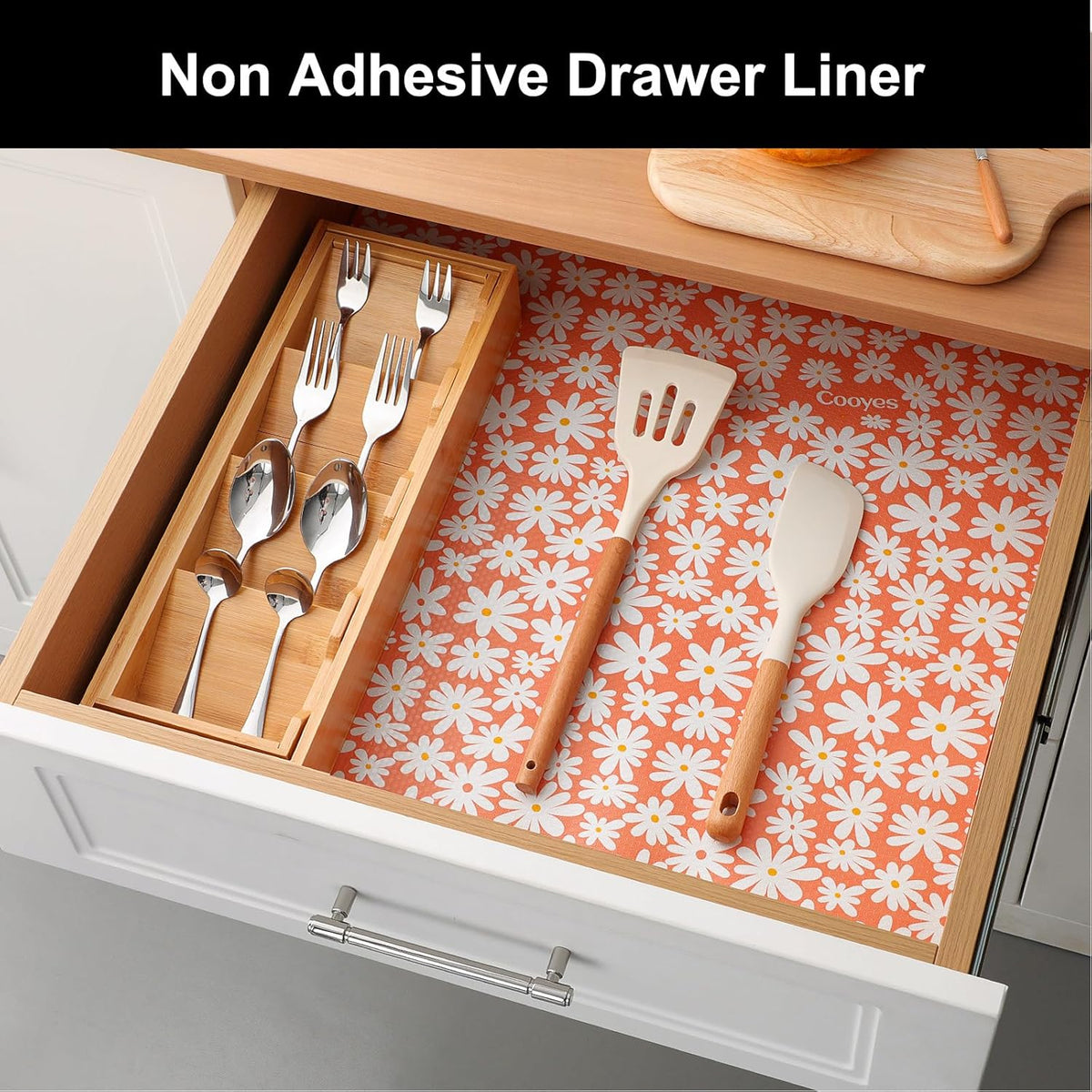 Cooyes Shelf Liner – Premium Non-Adhesive Cabinet & Drawer Liner for Kitchen – Waterproof Shelf Paper with Modern Pattern – Durable EVA Cabinet Mat – Easy to Cut （11.8" W x 360" L）