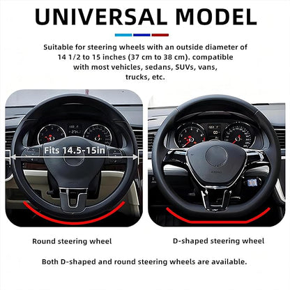Car Steering Wheel Cover, 15 inch Microfiber Leather Carbon Fiber Soft Anti-Slip Breathable, Universal Size Elastic Car Accessory for Most Cars (Red)