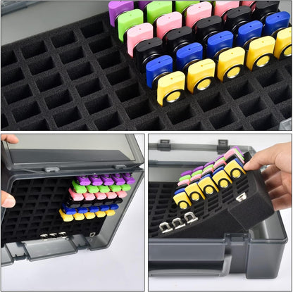 Flash Drive Case USB Memory Stick SD Card Storage Organizer- Holds 104pcs Thumb Drives Electronic Accessories Holder for Sandisk for Samsung for Inland for PNY for Netac (Gray)