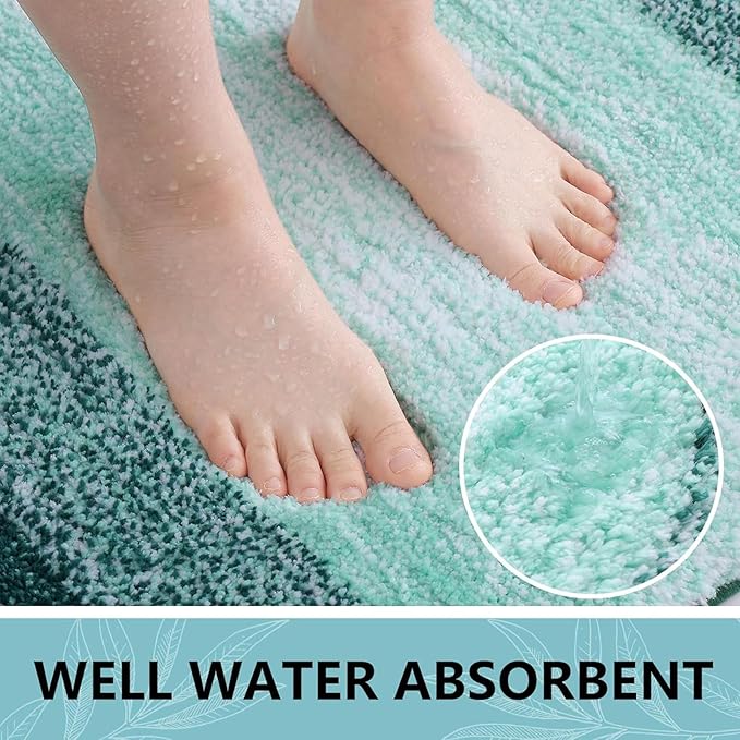 Arotive Microfiber Bathroom Rugs, Shaggy Soft and Absorbent Bath Rug, Non-Slip, Thick Plush Machine Washable Dry Bath Mats for Bathroom, Tub and Shower, 59x20, Dark Green, Rectangular