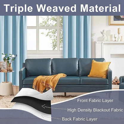 JIUZHEN Blackout Curtains for Bedroom– Thermal Insulated, Noise Reducing Room