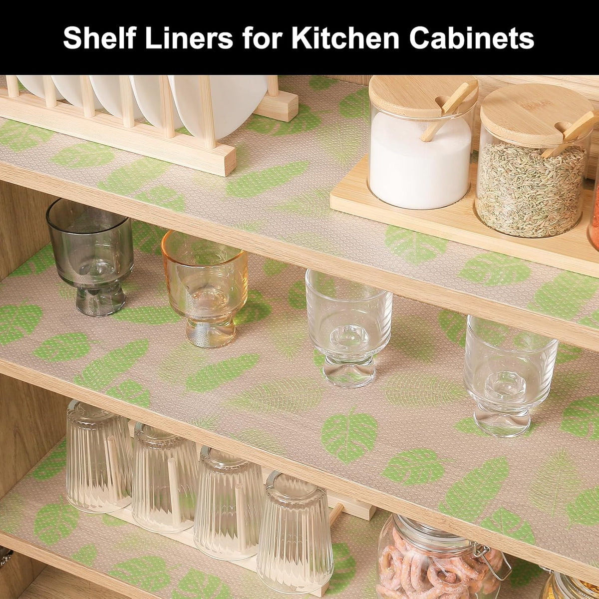 Cooyes Shelf Liner – Premium Non-Adhesive Cabinet & Drawer Liner for Kitchen – Waterproof Shelf Paper with Modern Pattern – Durable EVA Cabinet Mat – Easy to Cut (11.8" W x 360" L)