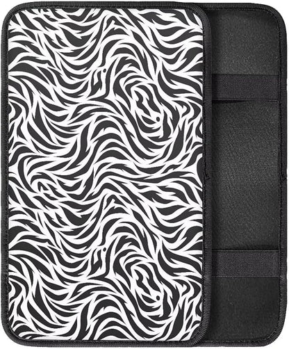 Zebra Stripes Armrest Cover Pad, Universal Car Center Console Cushion Pad, Protect from Pet Claws, Dirt, and Sticky Fingers, Auto Decor Accessories