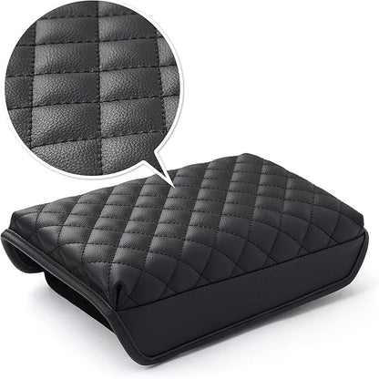 KMMOTORS Model y, Model 3 (2021-2024) Center Console Cover Quilting Black, Armrest Cushion, Console Protector, Vegan Leather (Black)