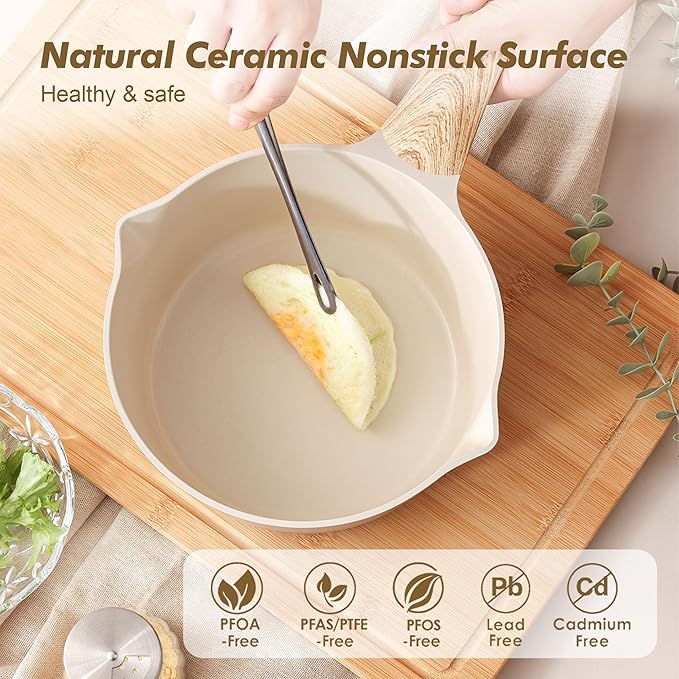 SENSARTE 1.5 & 2.5 Quart Ceramic Sauce Pan Sets