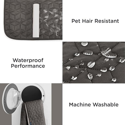 Bedsure 100% Waterproof Couch Cover for Dogs Washable - Non Slip Waterproof Dog Blanket for Bed, Lightweight Furniture Protector Durable for Pet Puppy with Non-Slip Bottom, Dark Grey, 82x120IN
