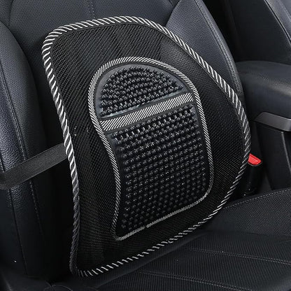 Mesh Lumbar Support for VW Fox 2005-2011, Breathable Summer Car Back Cushion with Massage Beads Ergonomic Driving Seat Posture Corrector Pad