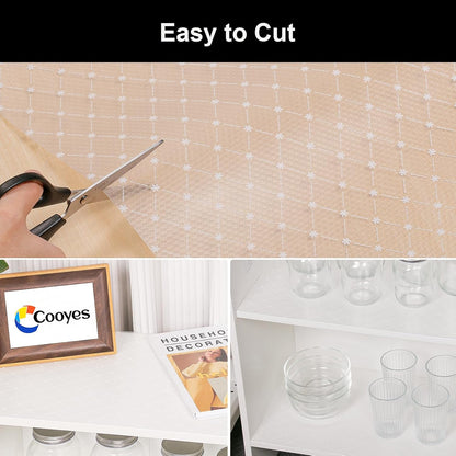 Cooyes Shelf Liner – Premium Non-Adhesive Cabinet & Drawer Liner for Kitchen – Waterproof Shelf Paper with Modern Pattern – Durable EVA Cabinet Mat – Easy to Cut （23.6" W x 118" L）
