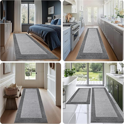DOMUSTEX Machine Washable Kitchen Rug 24" x 70", Non Slip Kitchen Mat for Floor, Absorbent Entrance Runner Rug for Bedroom, Hallway, Bathroom, Door (Roll Packing)