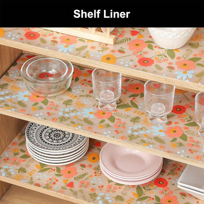 Cooyes Shelf Liner – Premium Non-Adhesive Cabinet & Drawer Liner for Kitchen – Waterproof Shelf Paper with Modern Pattern – Durable EVA Cabinet Mat – Easy to Cut (11.8" W x 118" L)