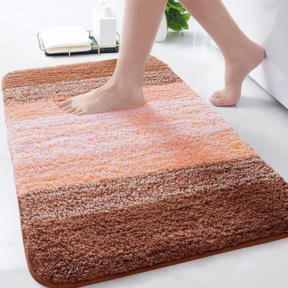 Arotive Microfiber Bathroom Rugs, Shaggy Soft and Absorbent Bath Rug, Non-Slip, Thick Plush Machine Washable Dry Bath Mats for Bathroom, Tub and Shower, 30x20, Orange, Rectangular