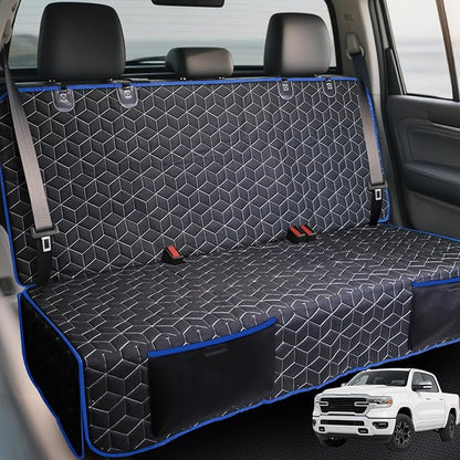Meginc Back Seat Cover for Dogs, Washable Bench Seat Covers for Trucks,Dog Car Seat Covers for Ford f150/Ram1500/Nissan Frontier/Toyota Tacoma/GMC Canyon/Silverado (Blue)