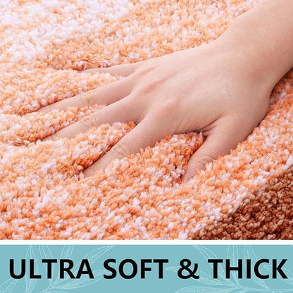 Arotive Microfiber Bathroom Rugs, Shaggy Soft and Absorbent Bath Rug, Non-Slip, Thick Plush Machine Washable Dry Bath Mats for Bathroom, Tub and Shower, 44x24, Orange, Rectangular