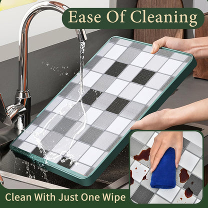 Drawer and Shelf Liner for Kitchen Cabinet: 17 in X 30 Ft Non Slip Waterproof Shelf Paper Non Adhesive Refrigerator Liners Gray Mosaic Easy Liners for Bathroom