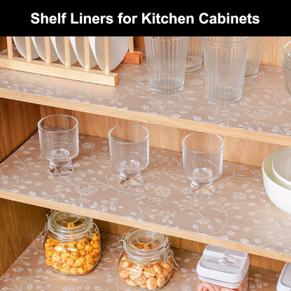 Cooyes Shelf Liner – Premium Non-Adhesive Cabinet & Drawer Liner for Kitchen – Waterproof Shelf Paper with Modern Pattern – Durable EVA Cabinet Mat – Easy to Cut （23.6" W x 118" L）
