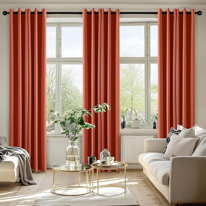 MIULEE Burnt Orange Blackout Curtains