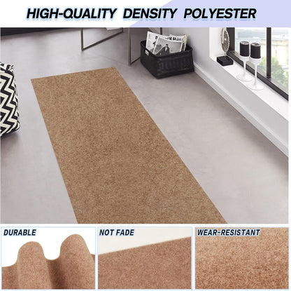 Custom Size Backed Non-Slip Area Rugs Runner, Easy Clean, Waterproof Runner Rugs for Hallway Entryway, Kitchen, Laundry, 4FT x 9FT, Beige