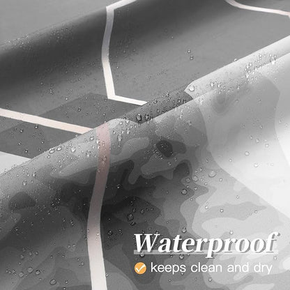 Litabel Modern Extra Long Shower Curtain for Bathroom, Grey Geometric Art Decor Waterproof Bath Curtain, Abstract Fabric Shower Curtain Sets for Home Decor, 72x84 Inch