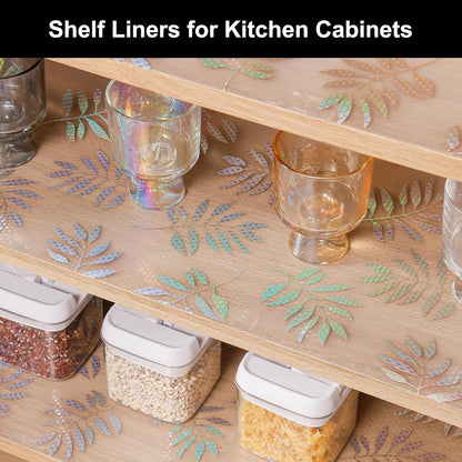 Cooyes Shelf Liner – Premium Non-Adhesive Cabinet & Drawer Liner for Kitchen – Waterproof Shelf Paper with Modern Pattern – Durable EVA Cabinet Mat – Easy to Cut （11.8" W x 118" L）