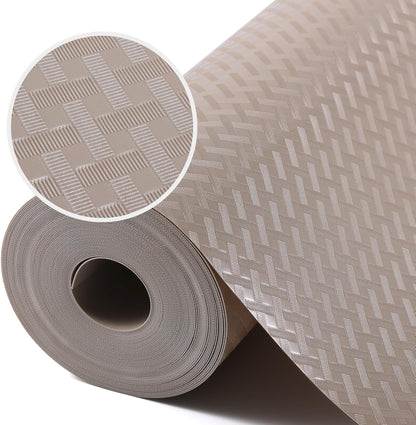 Beige Shelf Liners for Kitchen Cabinets Refrigerator Liners Waterproof & Oil-Proof Kitchen Cupboard Liner Drawer Mats EVA Material Non Adhesive Washable Fridge Liner for Shelves 35.4 x 236.2 Inches