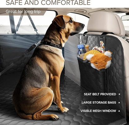 XL Truck Back Seat Extender for Dogs, PU Leather Hard Bottom Car Seat Cover for Dogs,Heavy Duty Dog Car Seat Cover for Back Seat, Waterproof Dog Hammock for Truck, F150, Ram1500 and Large SUV