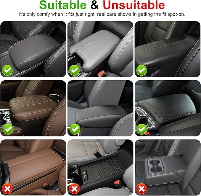 Center Console Cover Fit for Ridgeline: Upgraded Bling Diamond Car Armrest Cover - Crystal Rhinestone Car Center Console Cover with 2 Storage Bags,Anti-Scratch Auto Armrest Pad Accessory （Black)