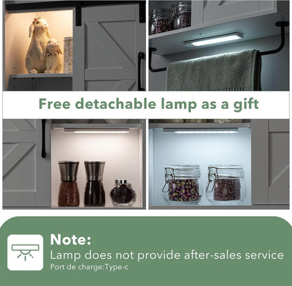Bathroom Wall Cabinet Over Toilet Sliding Door 23x19 Inch Farmhouse Medicine Cabinet with Towel Bar Motion Sensor Light Adjustable Shelves White Above Toilet Storage for Laundry or Kitchen