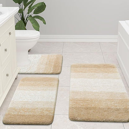 Arotive Microfiber Bathroom Rugs, Shaggy Soft and Absorbent Bath Rug, Non-Slip, Thick Plush Machine Washable Dry Bath Mats for Bathroom, Tub and Shower, 36x24, Camel, Rectangular